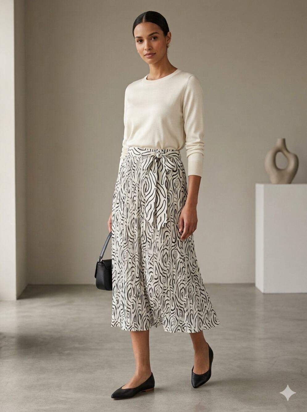 ALICE BLUE -  Pleated Midi Skirt